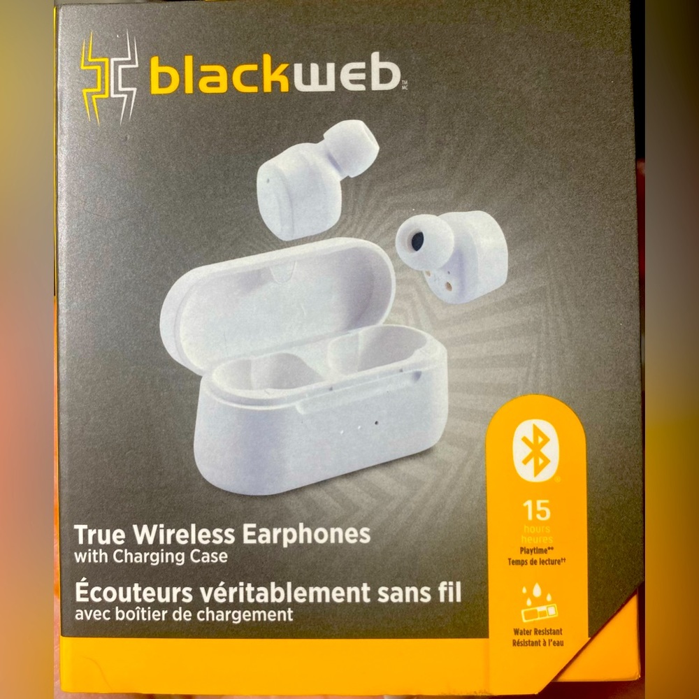 NIB-Blackweb true wireless earphones with charging case, color-white